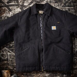 Carhartt WIP OG Black Men's Canvas Work Jacket with Chest Patch